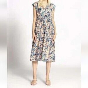 The Korner Emily In Paris Floral Watercolor Midi Dress Size L